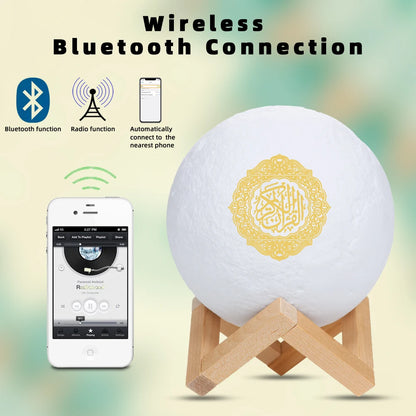 Quran Speakers Bluetooth Wireless Muslim Night Light Quran speakers 3D Moon With APP Control Quran Speaekr Koran Touch Lamp