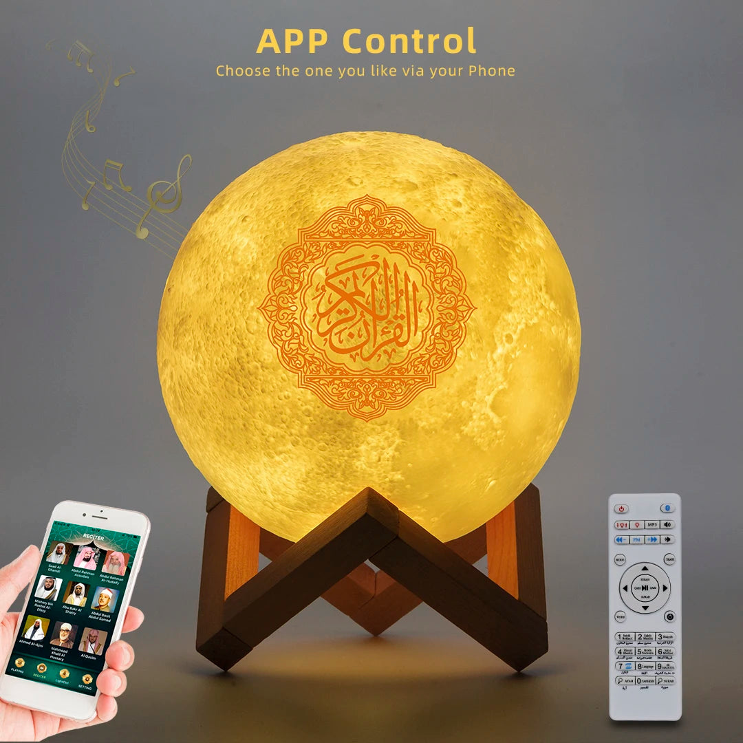 Quran Speakers Bluetooth Wireless Muslim Night Light Quran speakers 3D Moon With APP Control Quran Speaekr Koran Touch Lamp