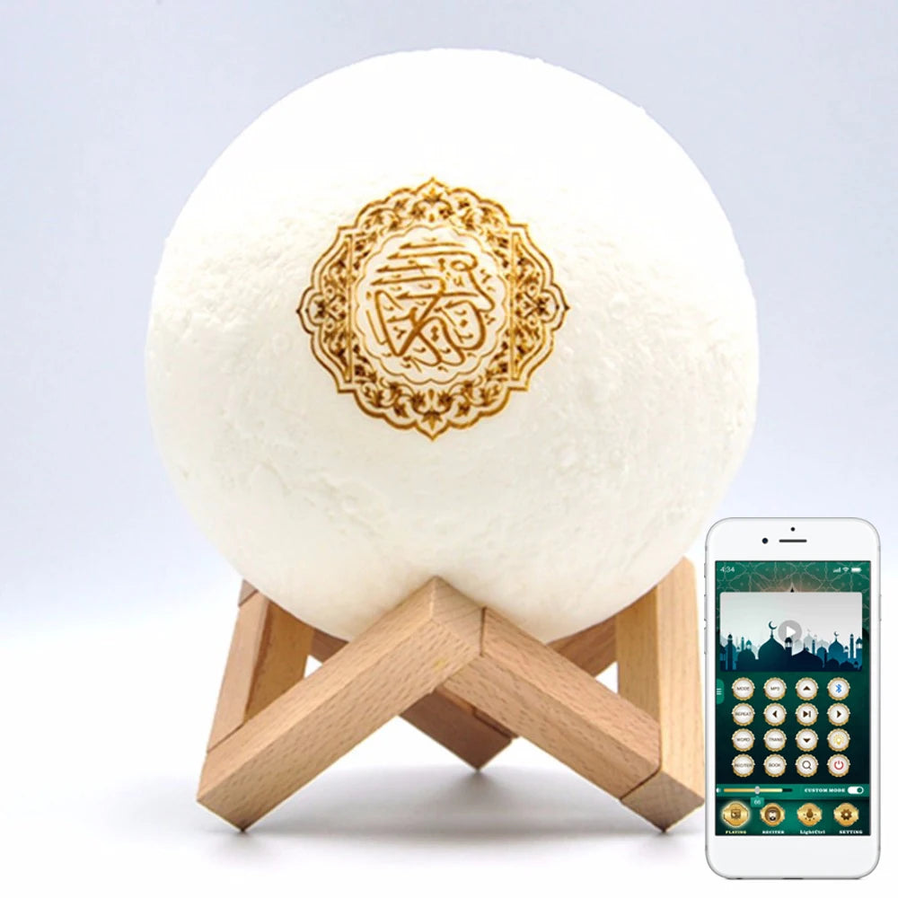 Quran Speakers Bluetooth Wireless Muslim Night Light Quran speakers 3D Moon With APP Control Quran Speaekr Koran Touch Lamp