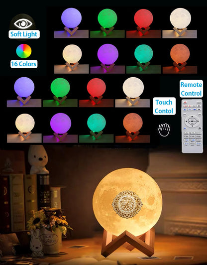 Quran Speakers Bluetooth Wireless Muslim Night Light Quran speakers 3D Moon With APP Control Quran Speaekr Koran Touch Lamp