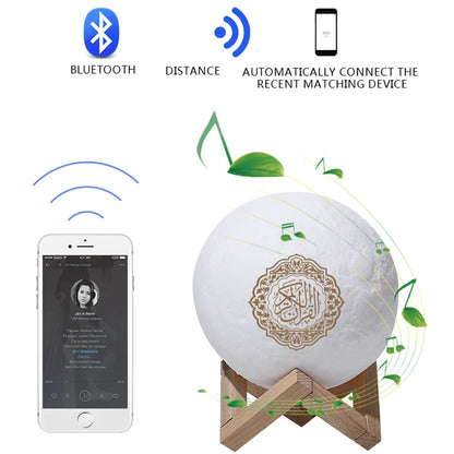 Quran Speakers Bluetooth Wireless Muslim Night Light Quran speakers 3D Moon With APP Control Quran Speaekr Koran Touch Lamp