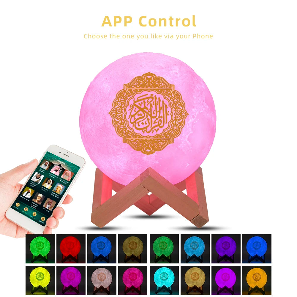 Quran Speakers Bluetooth Wireless Muslim Night Light Quran speakers 3D Moon With APP Control Quran Speaekr Koran Touch Lamp