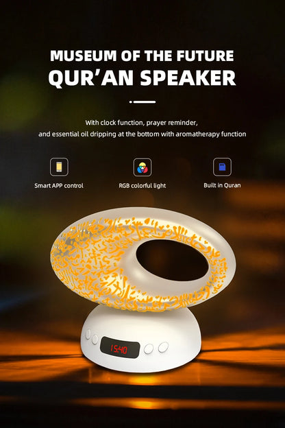 Quran Azan Clock Islamic Muslim Koran Bright Night Light Lamp Holy Bluetooth Speaker Portable Wireless Arab Ramadan Caixa De Som