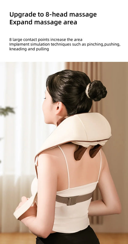 Neck shoulder Massager Deep Tissue shiatsu Back Massagers with Heatfor Pain Relief Electric Kneading Squeeze Muscles Massage