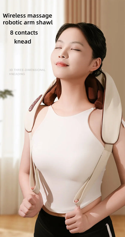 Neck shoulder Massager Deep Tissue shiatsu Back Massagers with Heatfor Pain Relief Electric Kneading Squeeze Muscles Massage