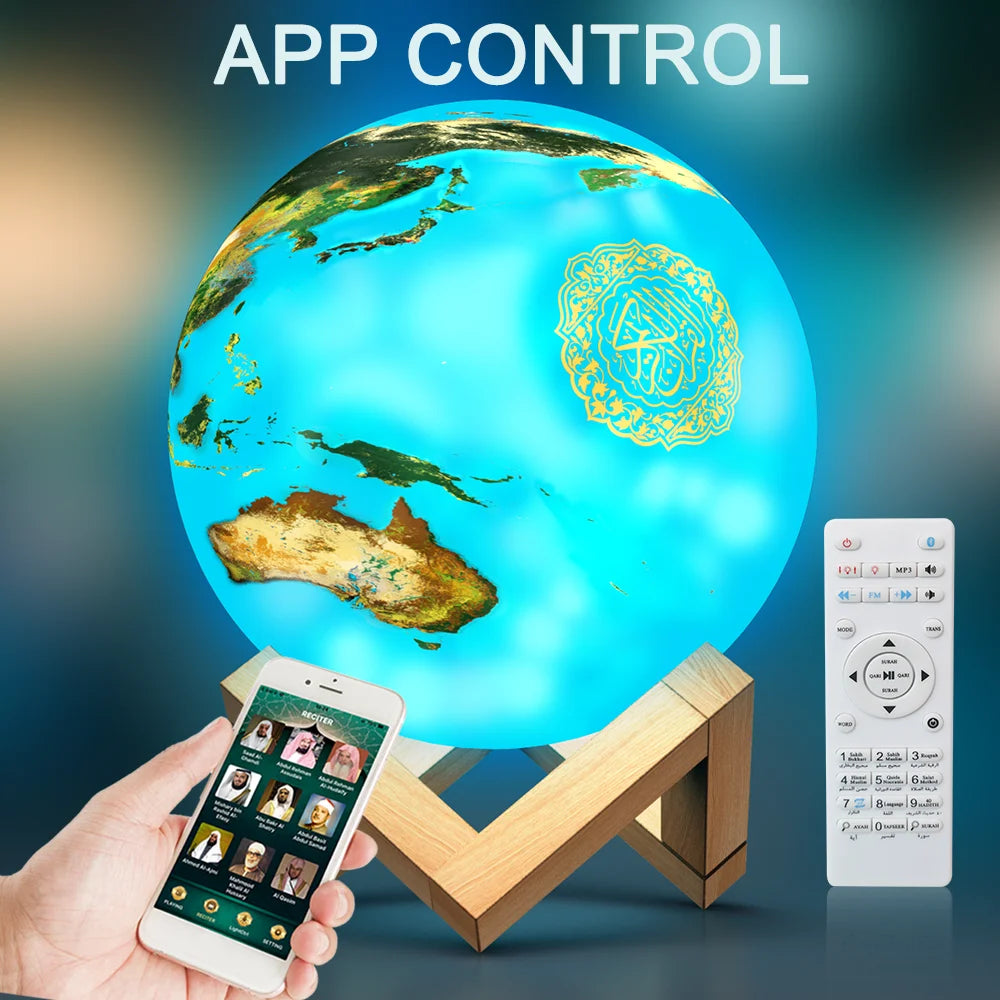 Quran Speakers Bluetooth Wireless Muslim Night Light Quran speakers 3D Moon With APP Control Quran Speaekr Koran Touch Lamp