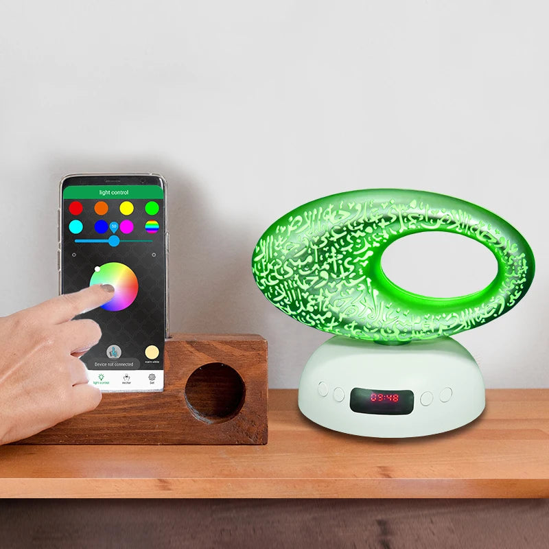 Quran Azan Clock Islamic Muslim Koran Bright Night Light Lamp Holy Bluetooth Speaker Portable Wireless Arab Ramadan Caixa De Som