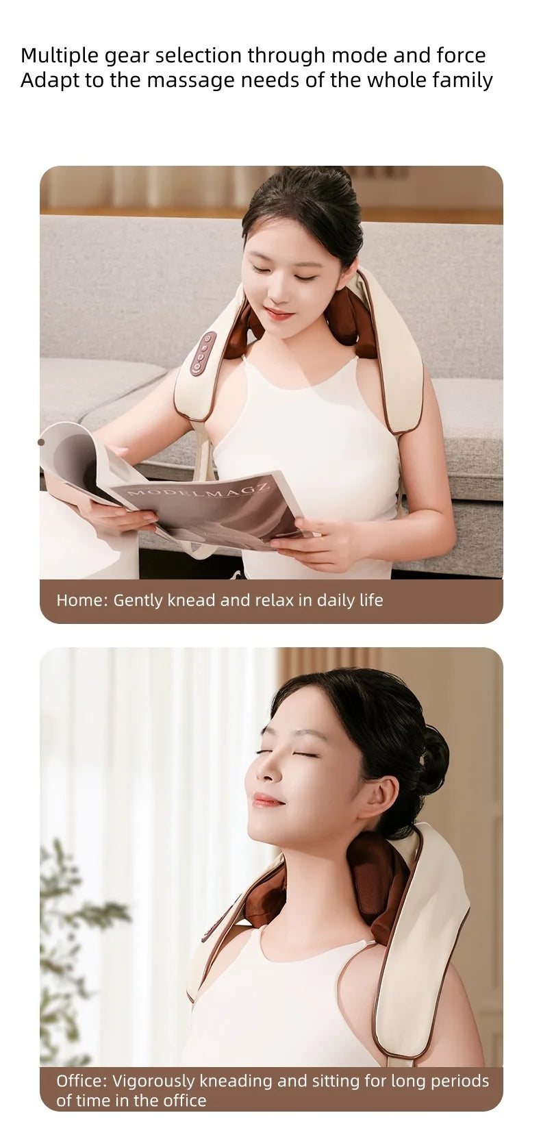 Neck shoulder Massager Deep Tissue shiatsu Back Massagers with Heatfor Pain Relief Electric Kneading Squeeze Muscles Massage