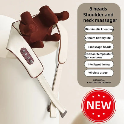Neck shoulder Massager Deep Tissue shiatsu Back Massagers with Heatfor Pain Relief Electric Kneading Squeeze Muscles Massage