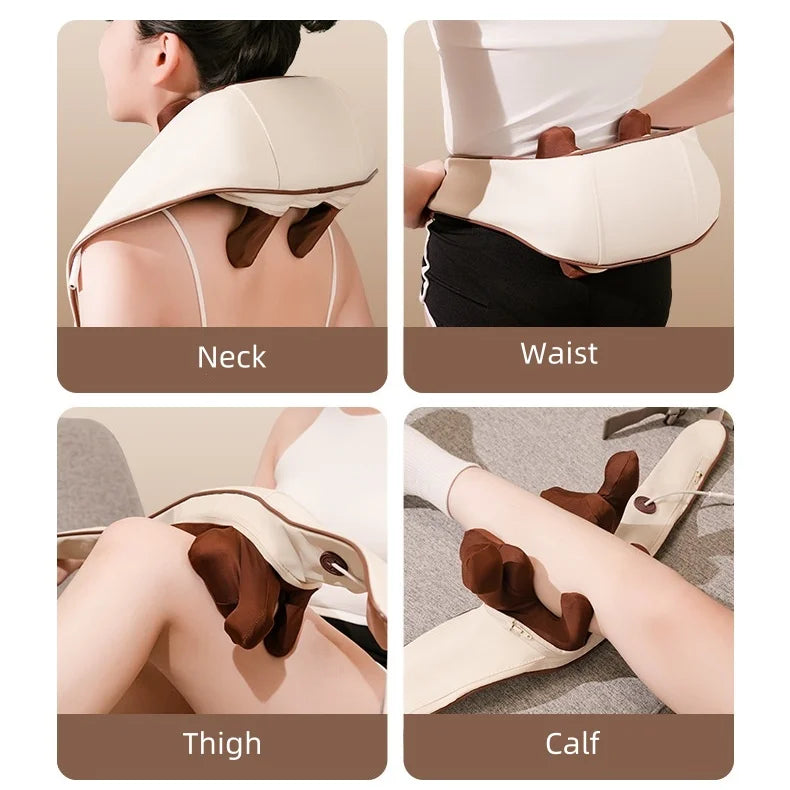 Neck shoulder Massager Deep Tissue shiatsu Back Massagers with Heatfor Pain Relief Electric Kneading Squeeze Muscles Massage