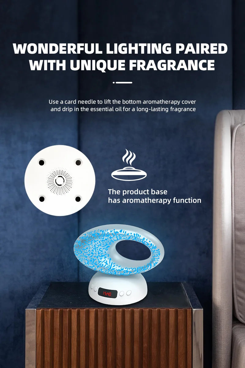 Quran Azan Clock Islamic Muslim Koran Bright Night Light Lamp Holy Bluetooth Speaker Portable Wireless Arab Ramadan Caixa De Som