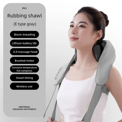 Neck shoulder Massager Deep Tissue shiatsu Back Massagers with Heatfor Pain Relief Electric Kneading Squeeze Muscles Massage